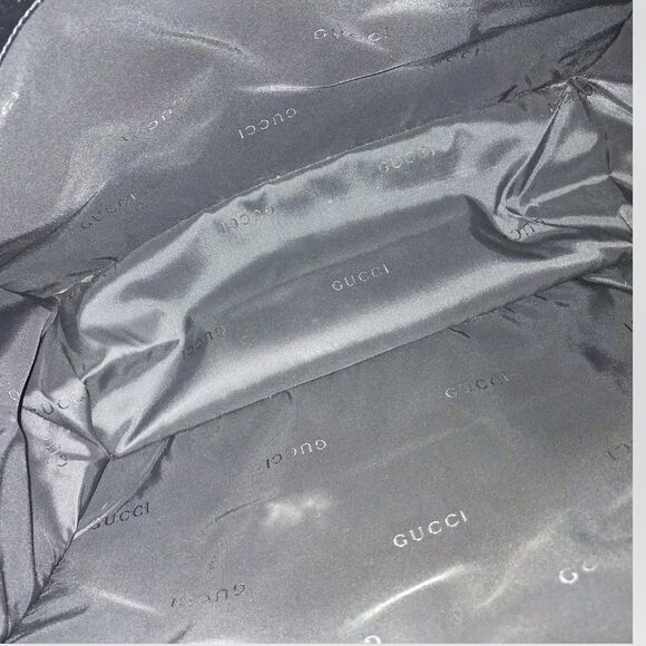 GUCCI BLACK NYLON LEATHER TOTE SHOULDER HAND BAG - Picture 8 of 11